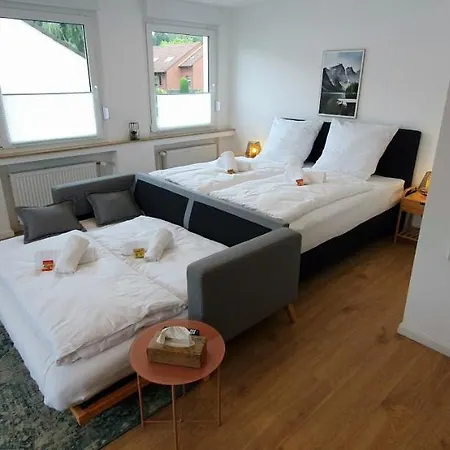 Apartment Citychalet-uni- Boxspringbett Kueche-ruhig-parkplatz